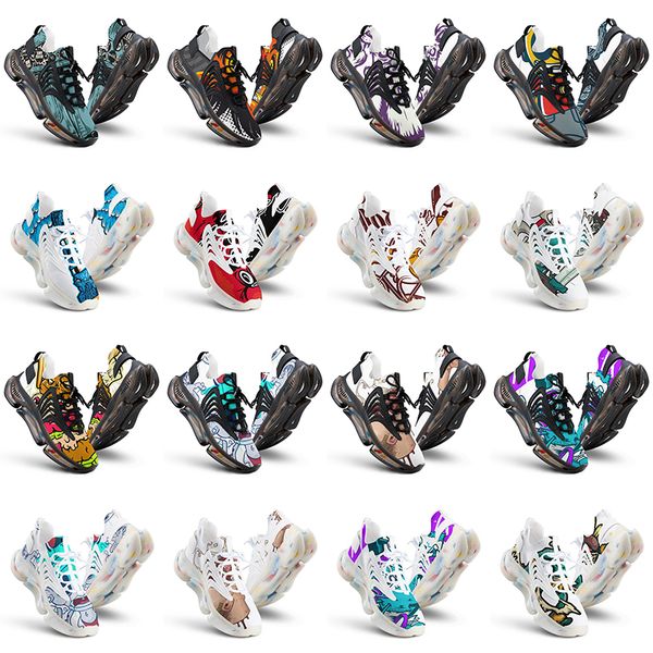 men custom new running women shoes artoon animal design diy word black white blue red mens trainer 0267 s